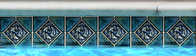 Fujiwa STAK-331 Oyster Blue 6" Deco STAK Deco glazed porcelain pool tile