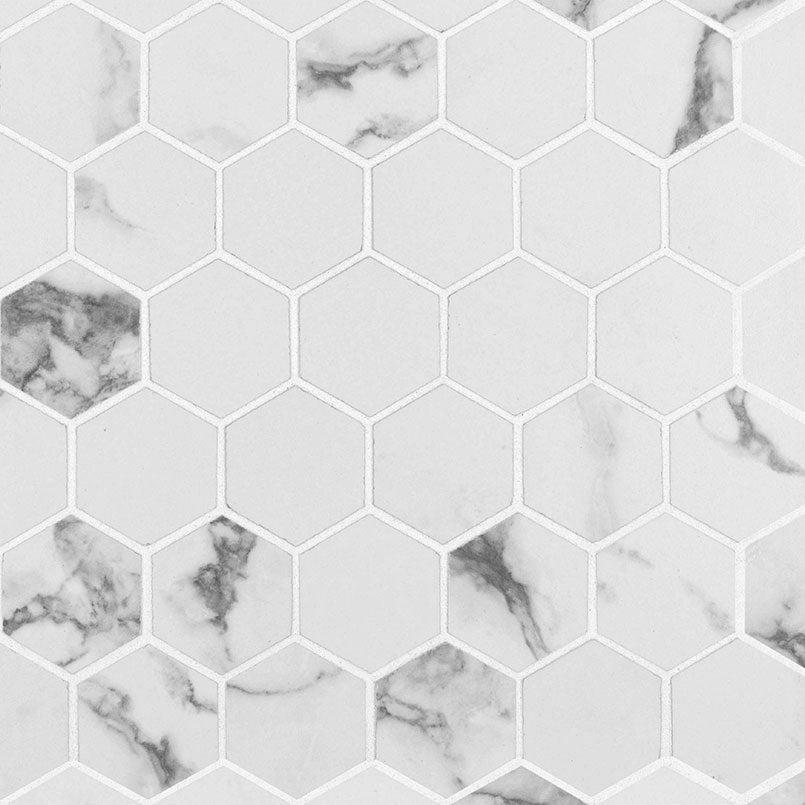 MSI Statuario Matte 2 inch Hexagon detail