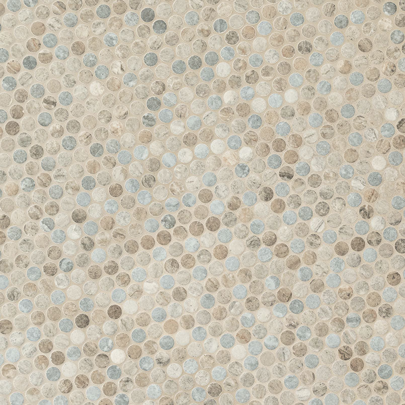 MSI Stonella Penny Round mosaic closeup