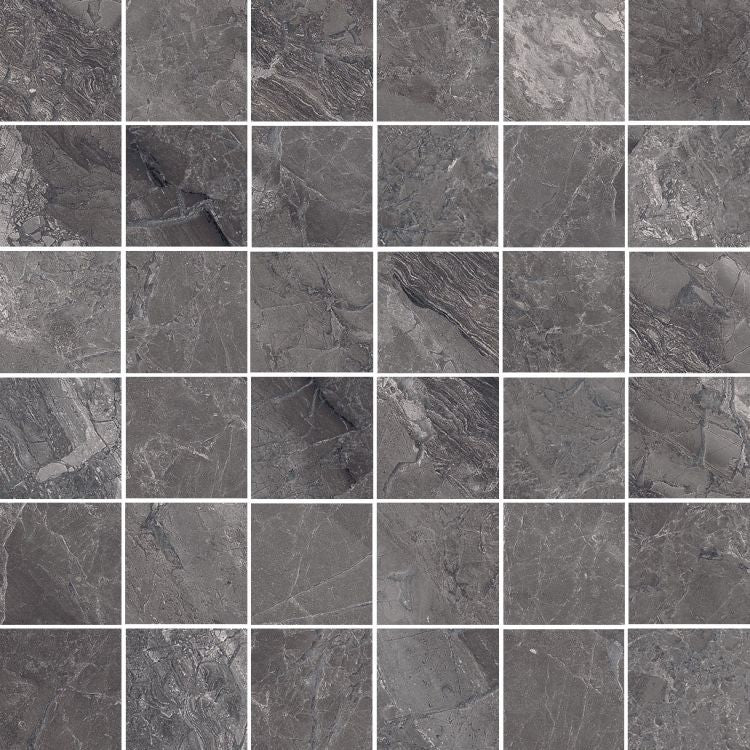 Supreme Charcoal Natural Mosaic 12 x 12 - Hey Tiles