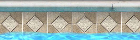Fujiwa SYDNEY-302 White Pearl 6" Deco Sydney Deco glazed porcelain pool tile