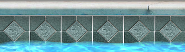 Fujiwa SYDNEY-306 Aqua Marine 6" Deco Sydney Deco glazed porcelain pool tile