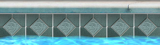 Fujiwa SYDNEY-306 Aqua Marine 6" Deco Sydney Deco glazed porcelain pool tile