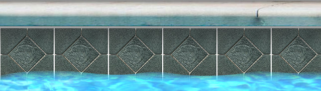 Fujiwa SYDNEY-308 Midnight Blue 6" Deco Sydney Deco glazed porcelain pool tile
