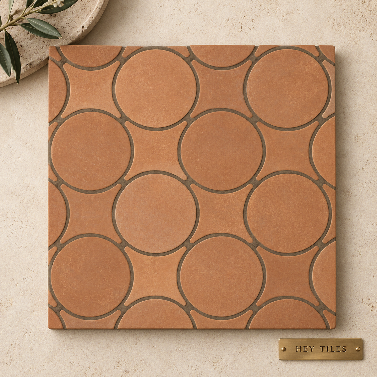 Terracotta Halo Matte porcelain mosaic tile - HeyTiles