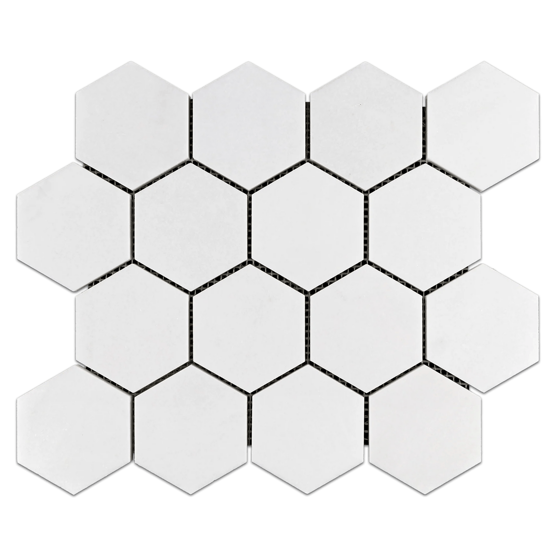 Thassos White Marble 3" Hexagon Mosaic Tile - Hey Tiles