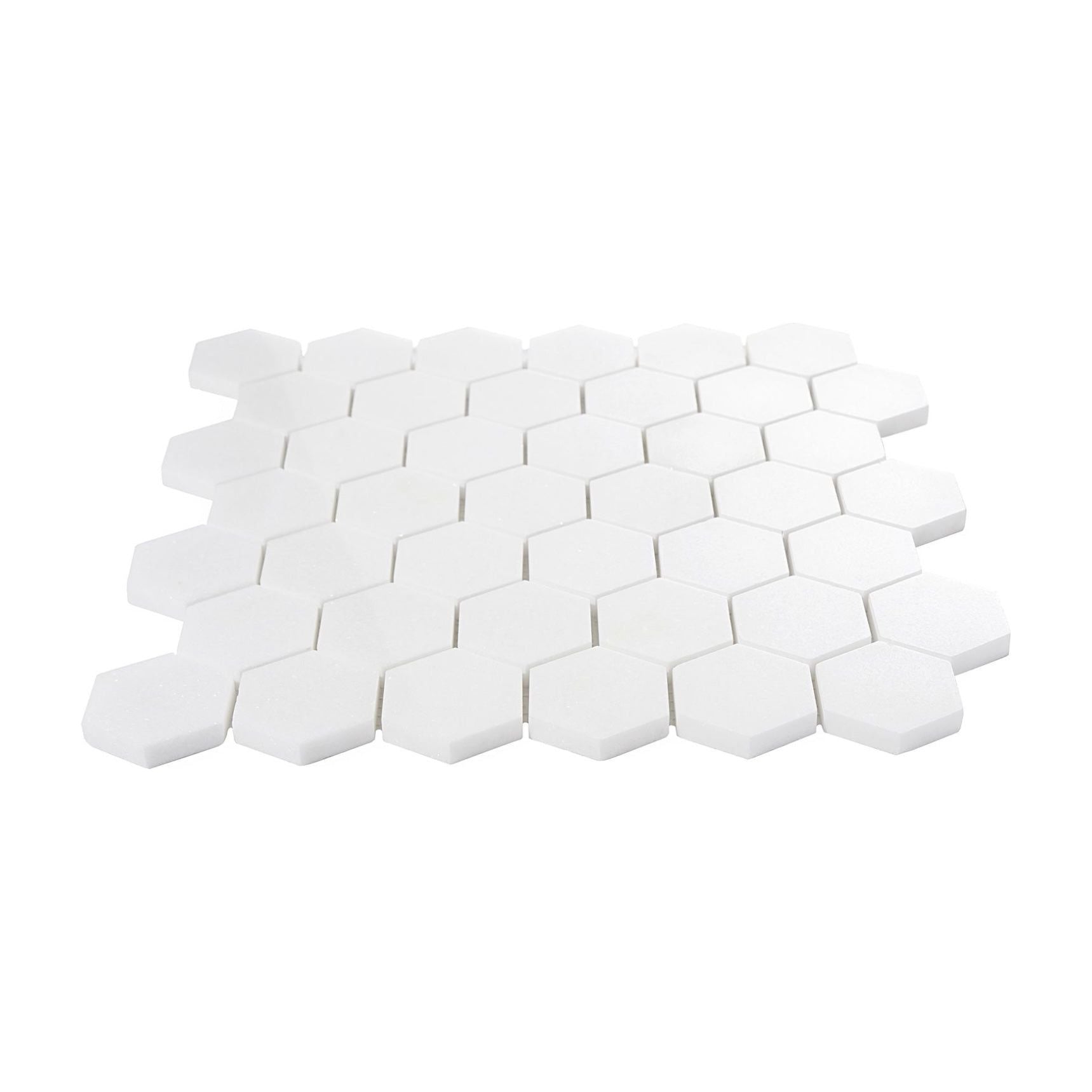 Thassos White Marble Honed 2" Hexagon Mosaic Tile - Hey Tiles