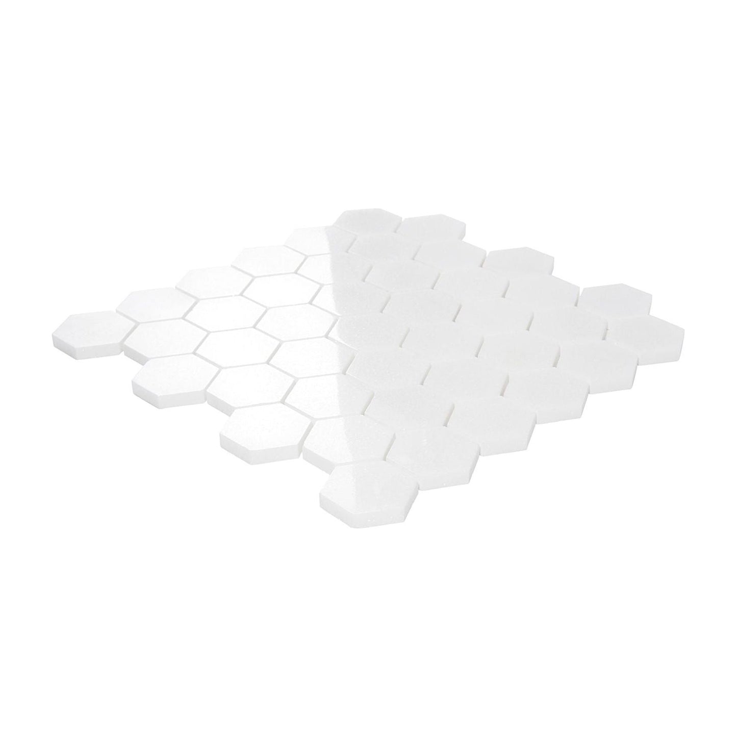 Thassos White Marble Honed 2" Hexagon Mosaic Tile - Hey Tiles