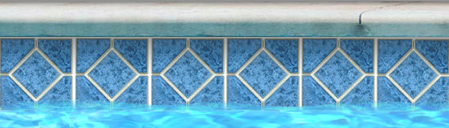 Fujiwa TITAN-661 Crystal Blue 6" Deco Titan 600 Deco glazed porcelain pool tile