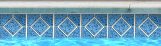 Fujiwa TITAN-661 Crystal Blue 6" Deco Titan 600 Deco glazed porcelain pool tile