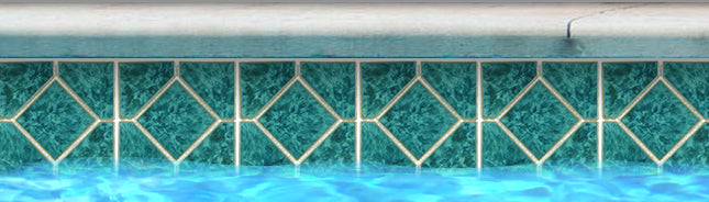 Fujiwa TITAN-663 Aqua Marine 6" Deco Titan 600 Deco glazed porcelain pool tile