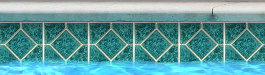 Fujiwa TITAN-663 Aqua Marine 6" Deco Titan 600 Deco glazed porcelain pool tile