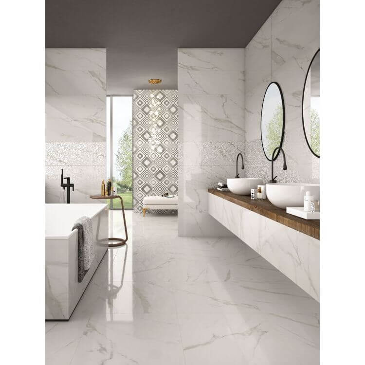 Trilogy Calacatta White Lux 24 x 48 - Hey Tiles