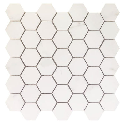 Trilogy Calacatta White Soft 2 x 2 Hexagon 12 x 12 - Hexagon Interiors