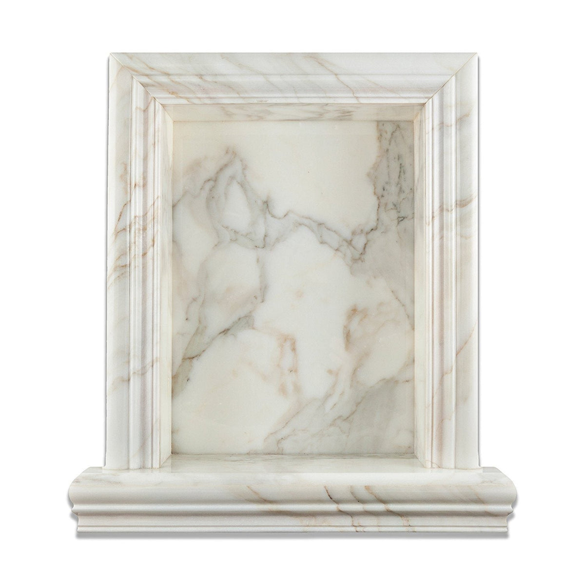 Tuscan Calacatta Gold Marble Shower Shampoo Niche – Large – product view