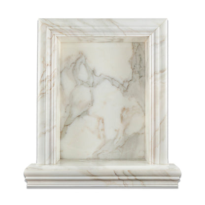 Tuscan Calacatta Gold Marble Shower Shampoo Niche – Large – product view