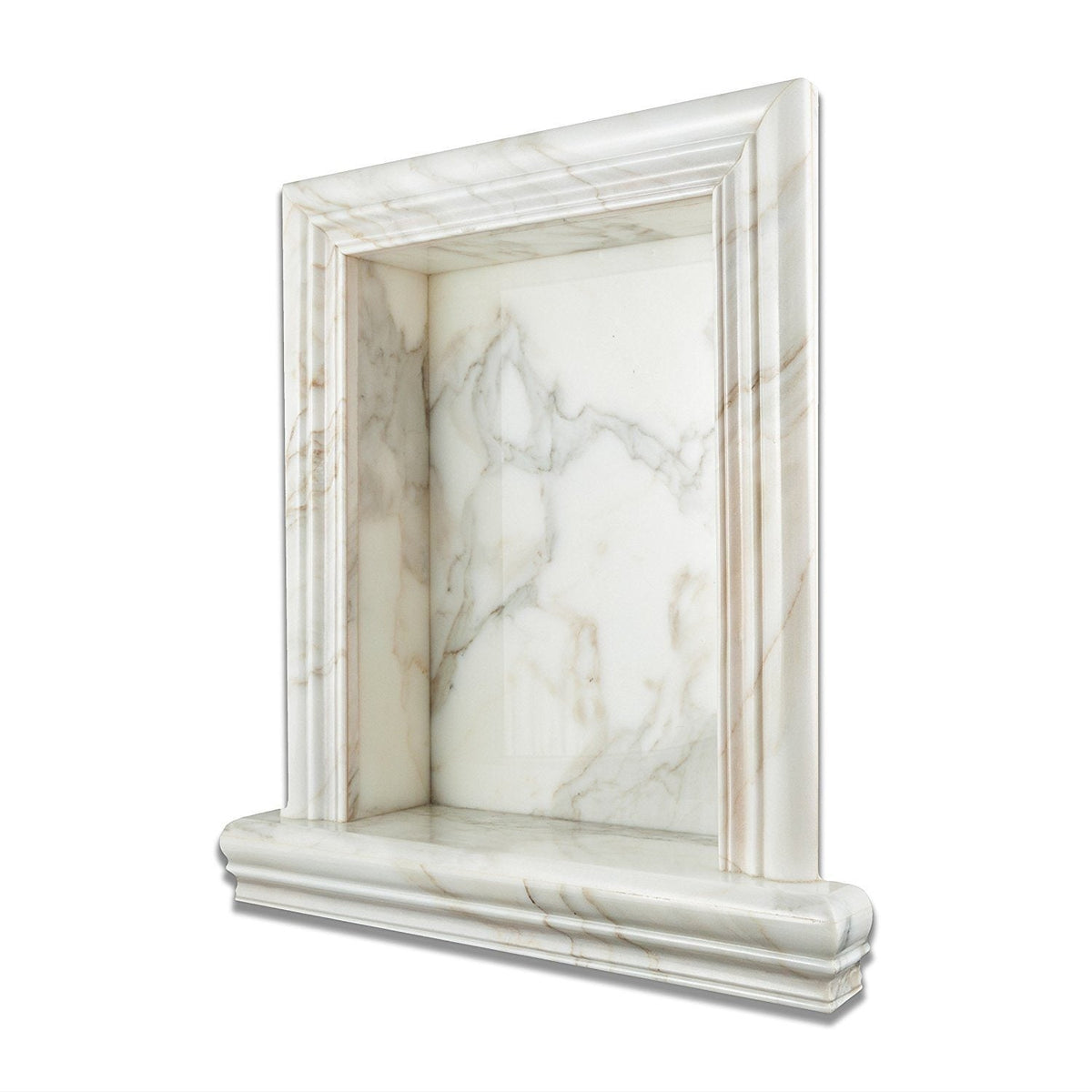 Tuscan Calacatta Gold Marble Shower Shampoo Niche – Large – detail 2