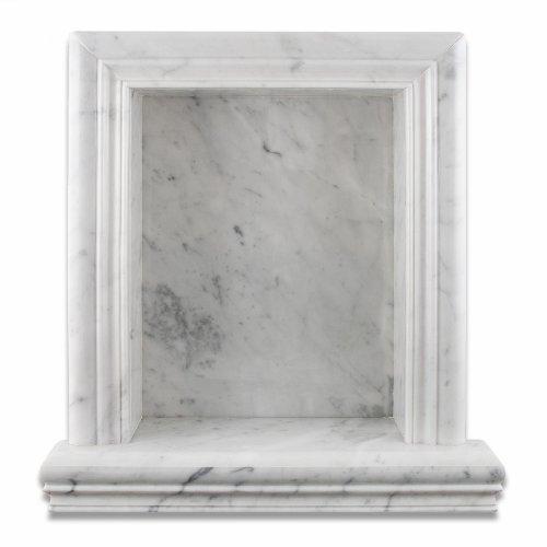 Tuscan Carrara White Marble Shower Shampoo Niche – Large – product view
