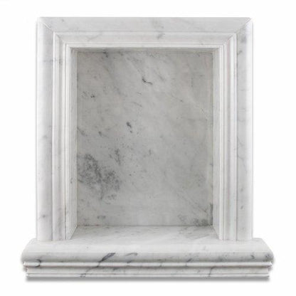 Tuscan Carrara White Marble Shower Shampoo Niche – Large – product view