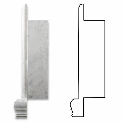 Tuscan Carrara White Marble Shower Shampoo Niche – Small – detail 2