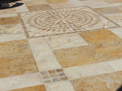 MSI Tuscany Porcini 6" x 6" x 3 cm Tumbled Travertine Paver - lifestyle view 2