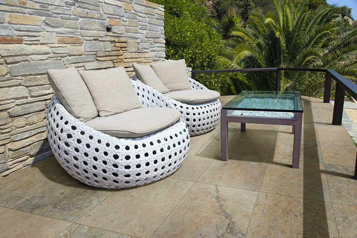 MSI Tuscany Scabas 10-Kit 160 Sq Ft Tumbled Travertine Paver Set - lifestyle view 2