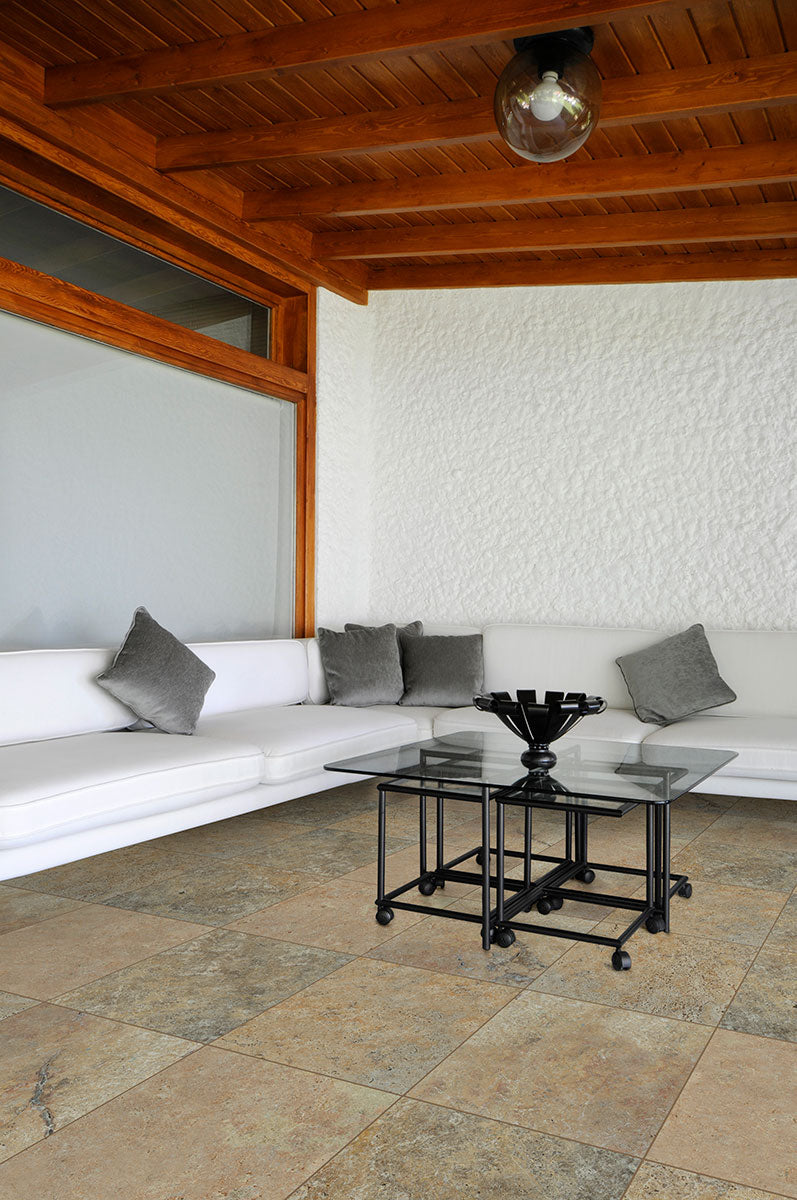 MSI Tuscany Scabas 20-Kit Mini Pattern 150 Sq Ft Tumbled Travertine Paver Set - lifestyle view 3