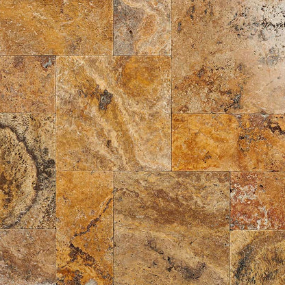 MSI Tuscany Scabas 16" x 16" x 3 cm Tumbled Travertine Paver - lifestyle view 1