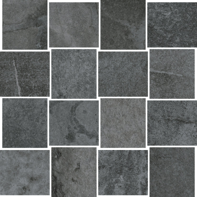 HCL Climb 8 - Black Mosaico 12 x 12 Italian Porcelain Mosaic