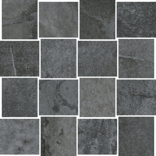 HCL Climb 8 - Black Mosaico 12 x 12 Italian Porcelain Mosaic