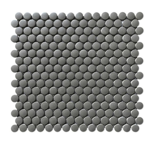 Penny Round Dark Grey Grip 11.5 x 12.25 Mosaic Tile