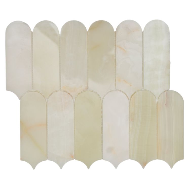 Piano Onyx Green Polished 10 x 11.75 Mosaic Tile