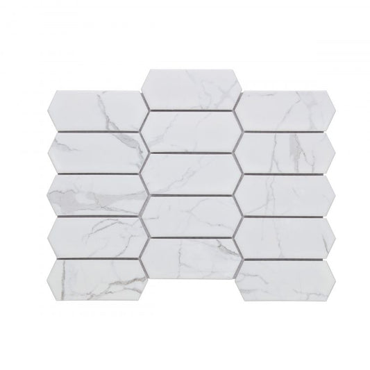 Picket Statuario Matte 10.25 x 13.5 Mosaic Tile