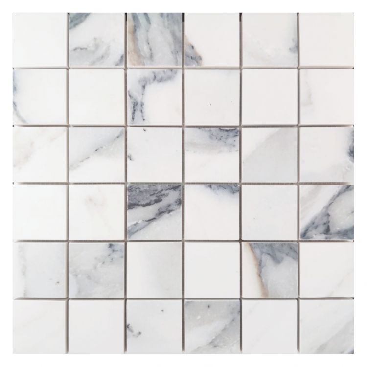 Origines Argent Matte Mosaic 2 x 2 12 x 12 Italian Porcelain Mosaic