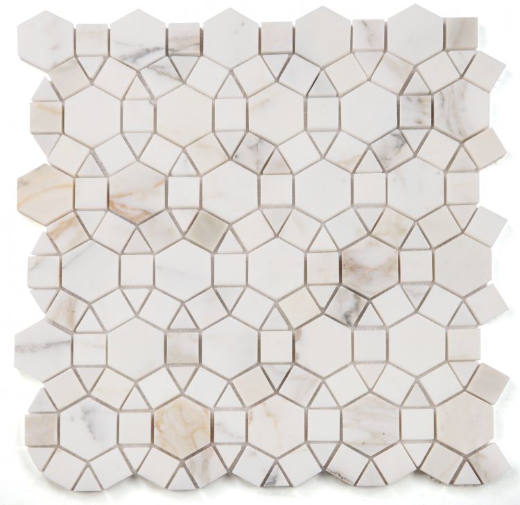 Aether Calacatta Honed 11.5 x 12 Mosaic Tile