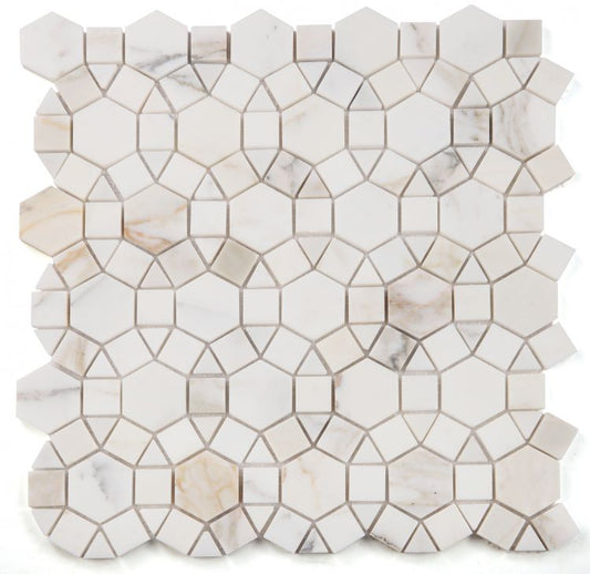Aether Calacatta Honed 11.5 x 12 Mosaic Tile