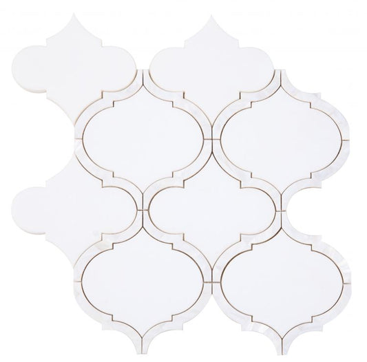 Alice Pearl Thassos New 11.5 x 12 Mosaic Tile