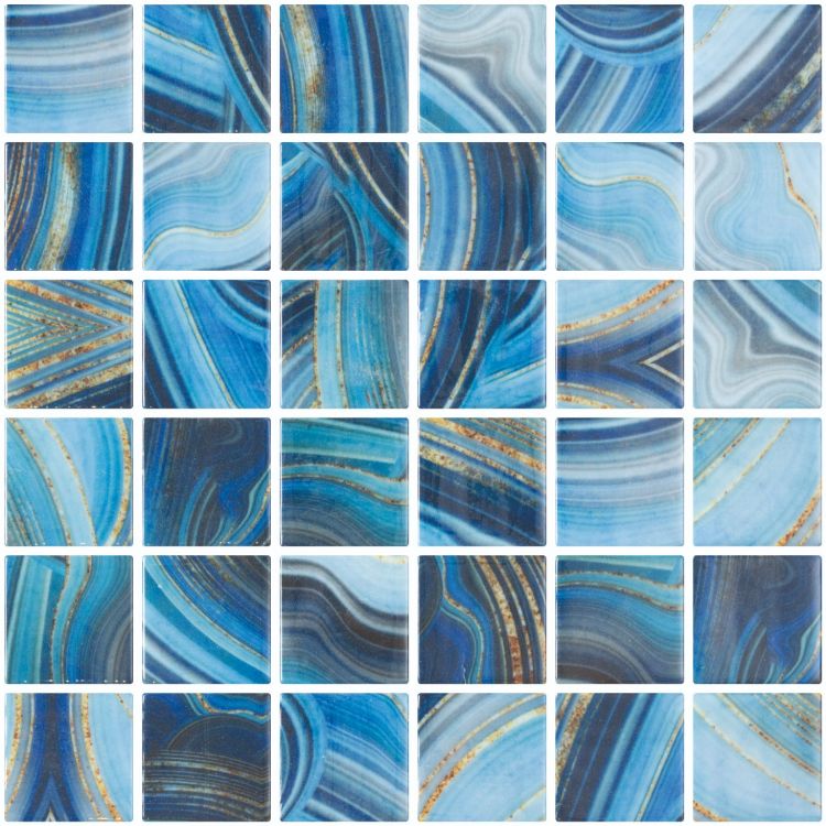 Vanguard Penta Onyx Blue 12.25 x 12.25 Mosaic Tile