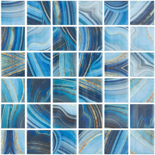 Vanguard Penta Onyx Blue 12.25 x 12.25 Mosaic Tile