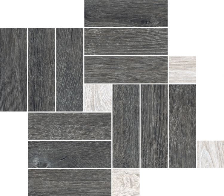 OB08 Black Mosaic 14 x 16 Porcelain Mosaic