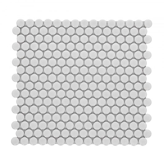 Penny Round Light Grey Matte 11.5 x 12.25 Mosaic Tile