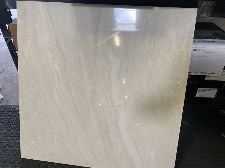 Malaysia AMZN  TRAV. White Polished 32 x 32 Marble Laminated Porcelain Tile