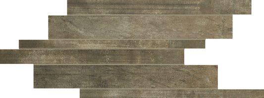 Matieres Brun Modulo Listello 8.50 x 16 Italian Porcelain Mosaic