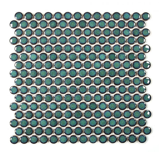 Penny Round Turquoise 11.5 x 11.5 Mosaic Tile