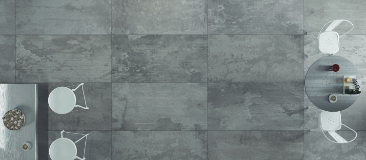 Raw Grey Rectified 12 x 24 Italian Porcelain Tile