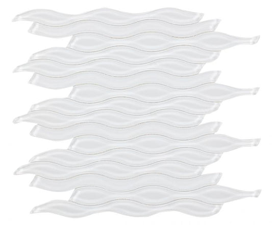 Water White Glass 11.50 x 12.50 Mosaic Tile