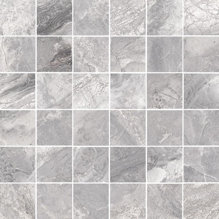 Supreme Silver Naturale Mosaic 12 x 12 Italian Porcelain Mosaic