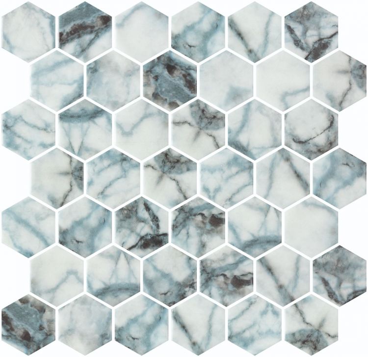 Vanguard Hex XL Azul 11.25 x 11.25 Mosaic Tile