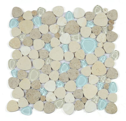 Peach Blue Roma 12 x 12 Mosaic Tile