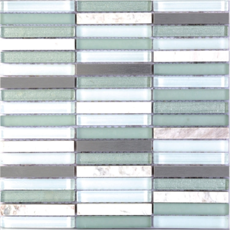 Green Band 12 x 12 Mosaic Tile
